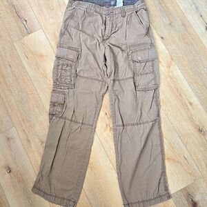 Eddie Bauer Mens 34x31 Khaki Tan Cargo Canvas Outdoor Pants Utility Fit Gorpcore